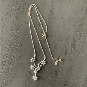 Pandora purple flower station necklace